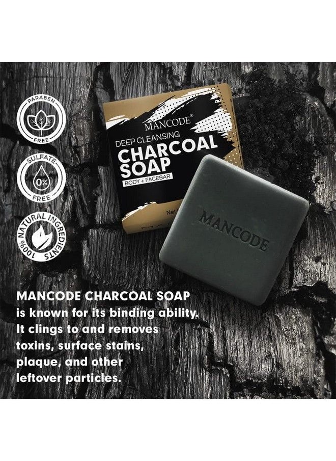 MAN CODE Activated Charcoal Soap 125Gram ; Treats Oily Skin ; Refreshing ; Black Color Bar Soap ; Natural Essential Oil Extract 100% Vegetable Soap ; Suitable For All Skin Types (Set 3)  - Image 4