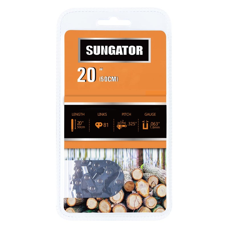 SUNGATOR 20-Inch Chainsaw Chain SG-L81 - .325" Pitch - .063" Gauge - 81Drive Links, Compatible with Stihl