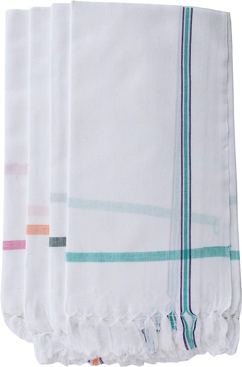 Ayus Cotton Handloom Cotton Fast Absorbing Bath Towels Pack of 4 30 x 60 inch 25 x 5 Feet Light Weight