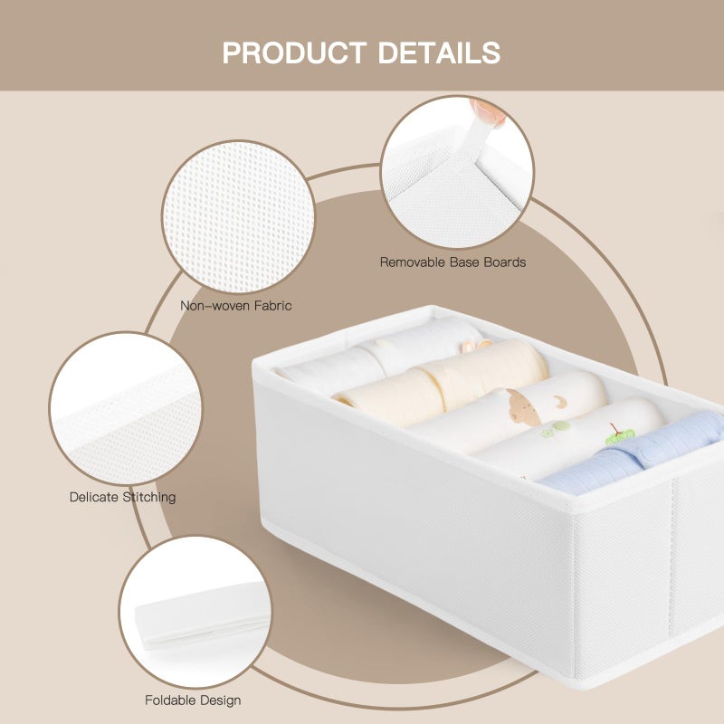 Criusia Drawer Organizer Clothes, 21 Pack Dresser Organizer for Baby Clothes, Underwear, Sock- Foldable Closet Organization and Storage Dividers Bins for Nursery, Bedroom (White) - Image 4