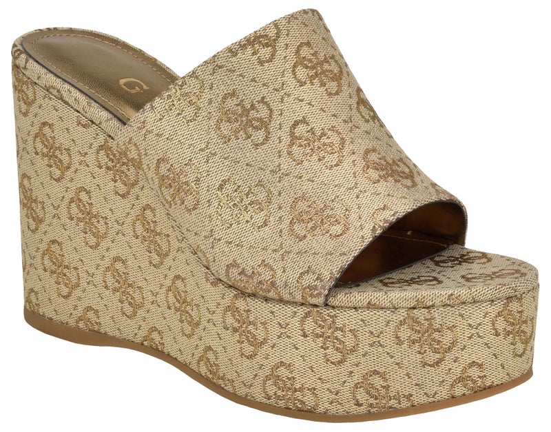 Guess Women's YENISE Wedge Sandal, Gold 710, 6.5 - Image 1