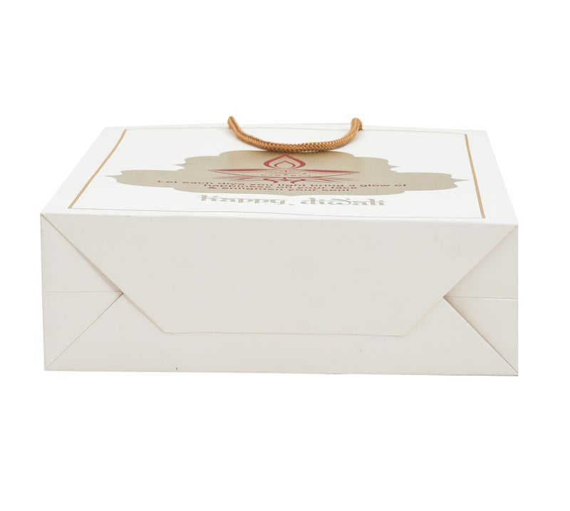 PPJ ® - HAPPY DIWALI (1 DIYA GOLDEN MESSAGE) - PAPER CARRY BAG (10 PCS), 16 Inch X 12 Inch X 4 Inch for DIWALI RETURN GIFTS/DIWALI PAPER BAGS (Pack of 10) - Image 4