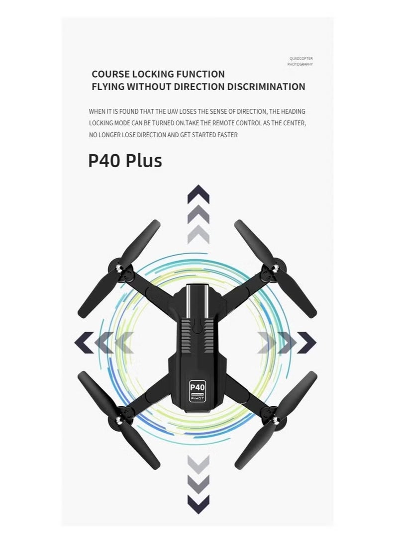 PIHOT P40 Drone with Dual Camera – Remote Camera Mode Adjustment, Visual Positioning System, 4K HD Aerial Photography, Foldable & Portable Design, Includes Travel Suitcase, Ideal for Vlogging, Aerial Shots, and Outdoor Exploration  - Image 2