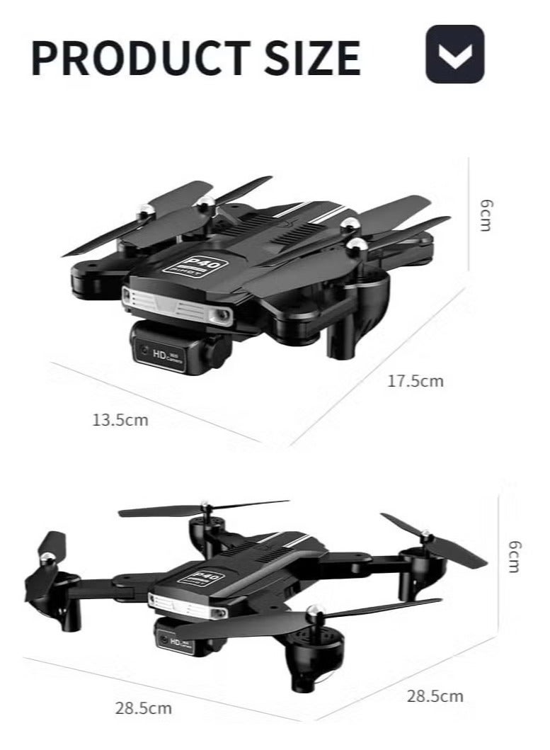 PIHOT P40 Drone with Dual Camera – Remote Camera Mode Adjustment, Visual Positioning System, 4K HD Aerial Photography, Foldable & Portable Design, Includes Travel Suitcase, Ideal for Vlogging, Aerial Shots, and Outdoor Exploration  - Image 3