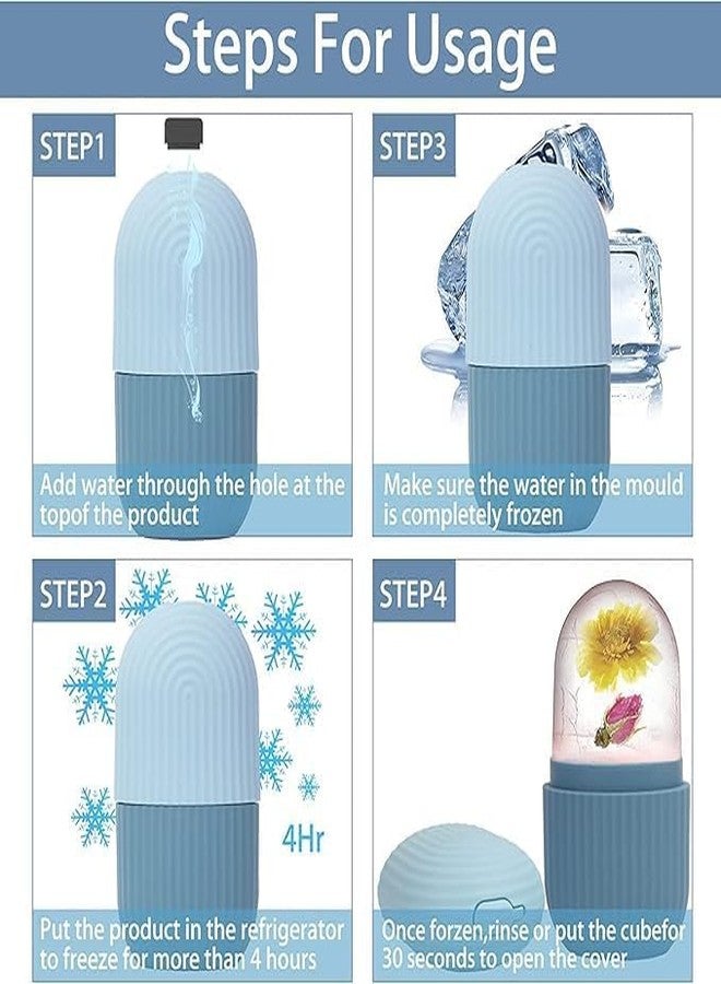 LEAFED Ice Roller for Face, Facial Ice Roller for Glowing Skin, Puffy Eyes & Skin Tightening, Reusable & Unbreakable Face Roller for Men & Women (Blue) - Image 4