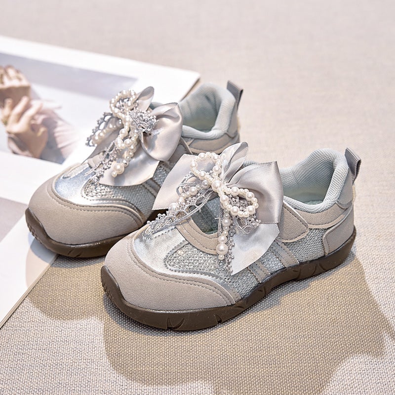 Girls'' Training Shoes 2026 New Model Children''s Shoes for Girls Princess Style Sneakers Spring Pink Sneakers Mesh Shoes - Image 1