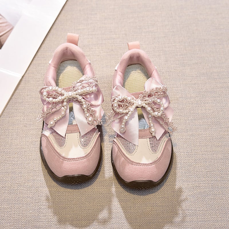 Girls'' Training Shoes 2026 New Model Children''s Shoes for Girls Princess Style Sneakers Spring Pink Sneakers Mesh Shoes - Image 2