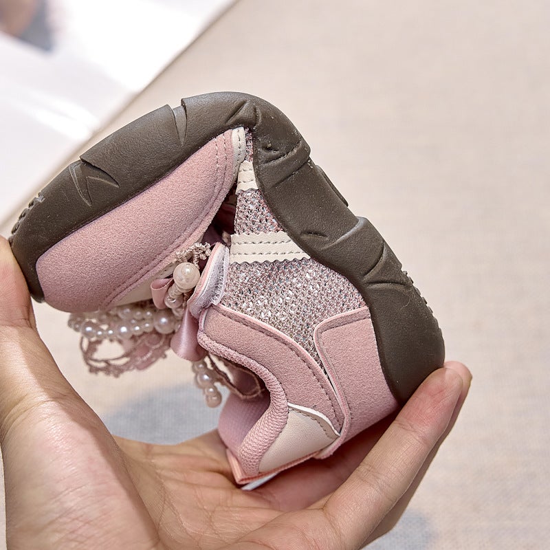 Girls'' Training Shoes 2026 New Model Children''s Shoes for Girls Princess Style Sneakers Spring Pink Sneakers Mesh Shoes - Image 4