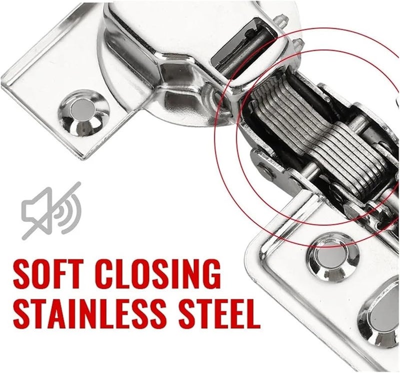 Hydraulic Soft Closing Cabinet Hinges Stainless Steel 8 Full Overlay Frame Concealed - Image 4