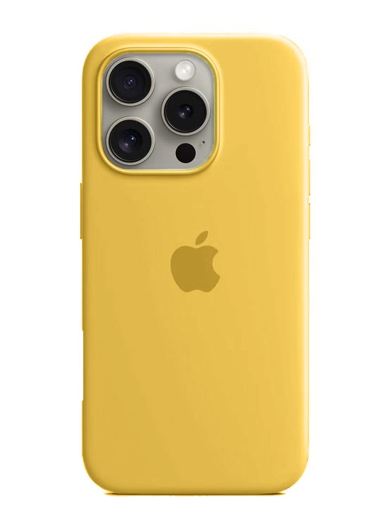 Wtech Apple iPhone 16 Pro Max 2024 Premium Soft Liquid Silicone Case Cover - Sunshine