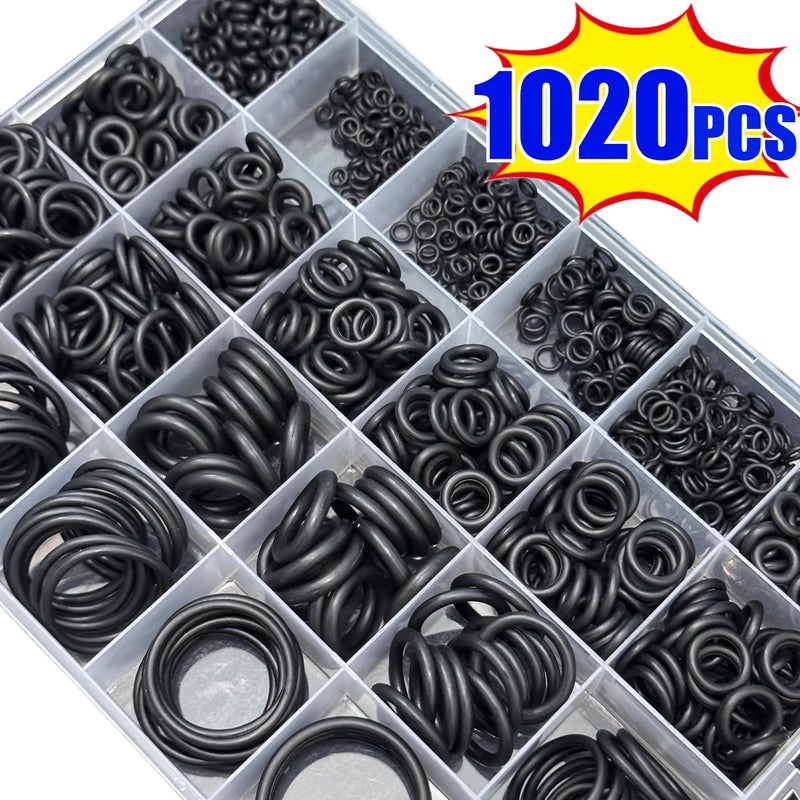 1020pc Nitrile Rubber O Ring Set 65A Hardness 20 Sizes for Sealing - Image 1