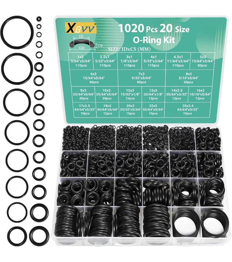 1020pc Nitrile Rubber O Ring Set 65A Hardness 20 Sizes for Sealing - Image 2