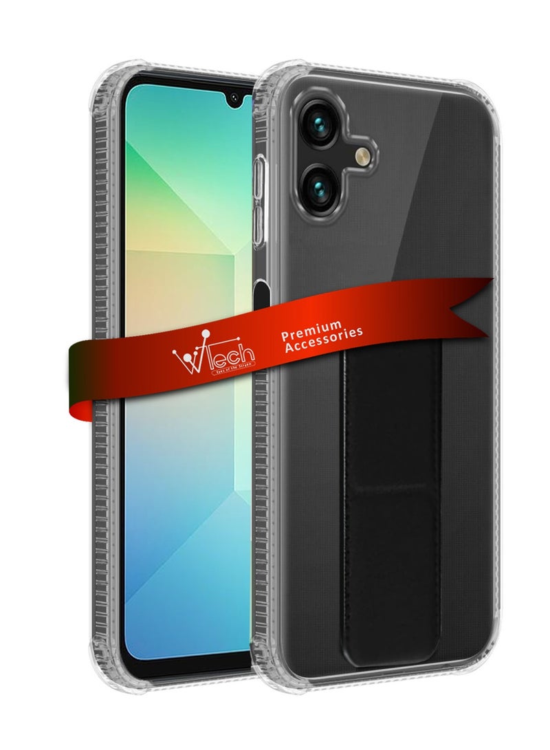 Wtech Samsung Galaxy A06 4G 2024 TPU Hand Grip Air Pillow Case Cover - Clear/Black - Image 1