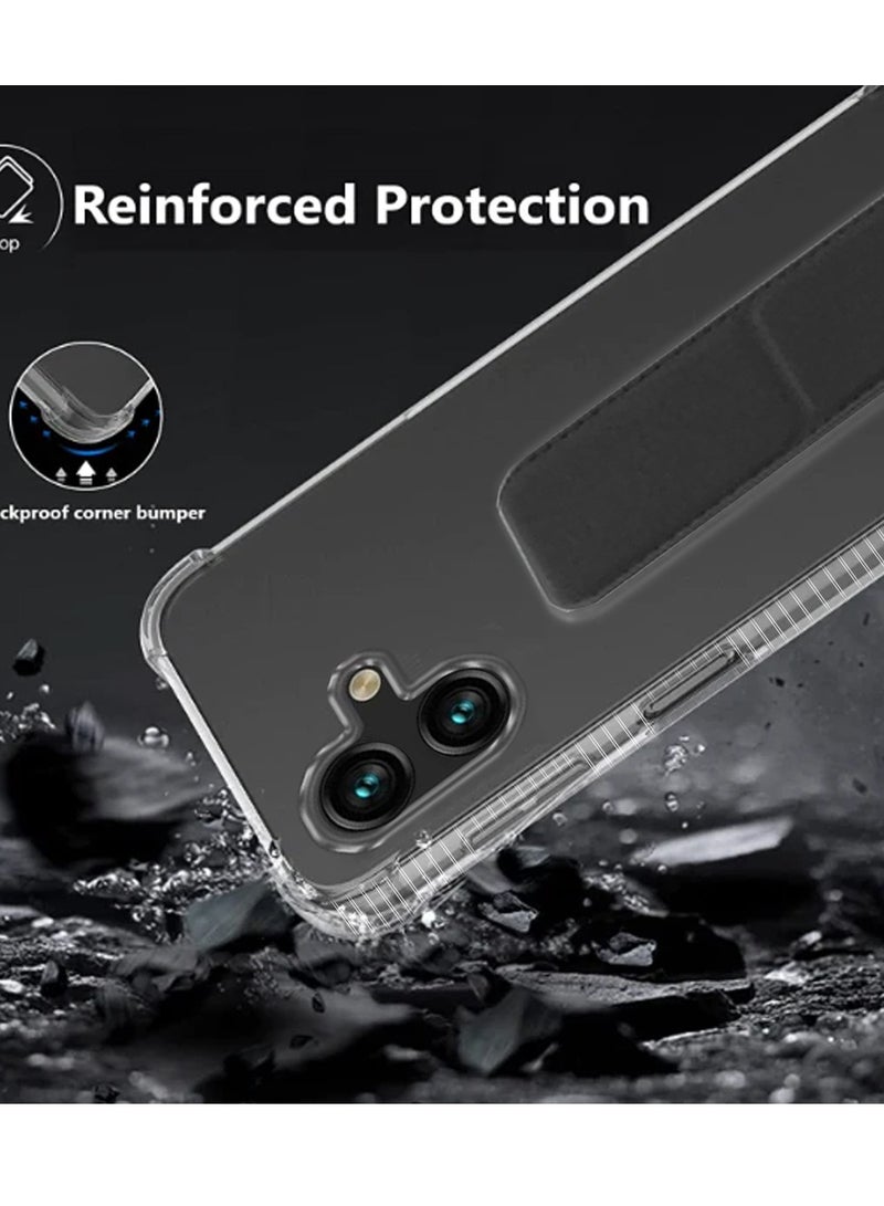 Wtech Samsung Galaxy A06 4G 2024 TPU Hand Grip Air Pillow Case Cover - Clear/Black - Image 4