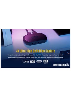 INFINIARC Streamplify Edition, High resolution 4K/30Hz streaming capture. Up to 4K@60H passthrough resolution. High sampling rate: 48KHz/24bit for vivid audio capture quality.  - Image 4
