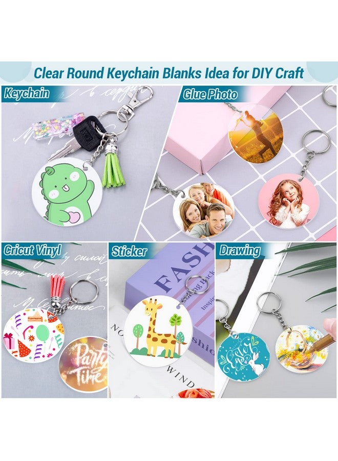 Cludoo Acrylic Keychain Blanks Cludoo Clear Acrylic Keychain Blanks For Vinyl With 60 Pcs Acrylic Blanks, 60 Pcs Keychain Tassels, 170 Pcs Jump Rings And 60Pcs Keychain Rings For Diy Keychain Craft - Image 2