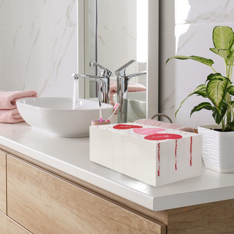 Whaline Valentine's Day Guest Napkins 3 Ply Heart Disposable Paper Napkins Sweet Heart Dinner Hand Napkin Towel for Home Kitchen Bathroom Powder Room Wedding Holiday Party Supplies  80Pcs - Image 5