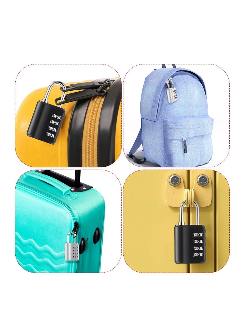 Y&D - 4 Pcs Combination Padlock, Digit Resettable Security Padlock with Keys, for School Sports Gym or Locker, Fence, Toolbox, Case, Hasp Storage and Employee Locker - Image 1