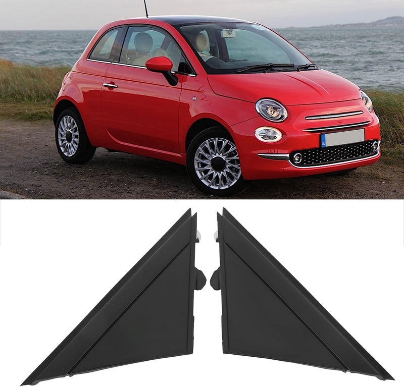 Door Mirror Flag Cover 1SH17KX7AA, Replacement for 500 2012-2017, Wing Mirror Left Right Triangle Plate Trim, ABS Material with Perfect Fit and Easy Installation for Car Rea (Matte Black) - Image 4