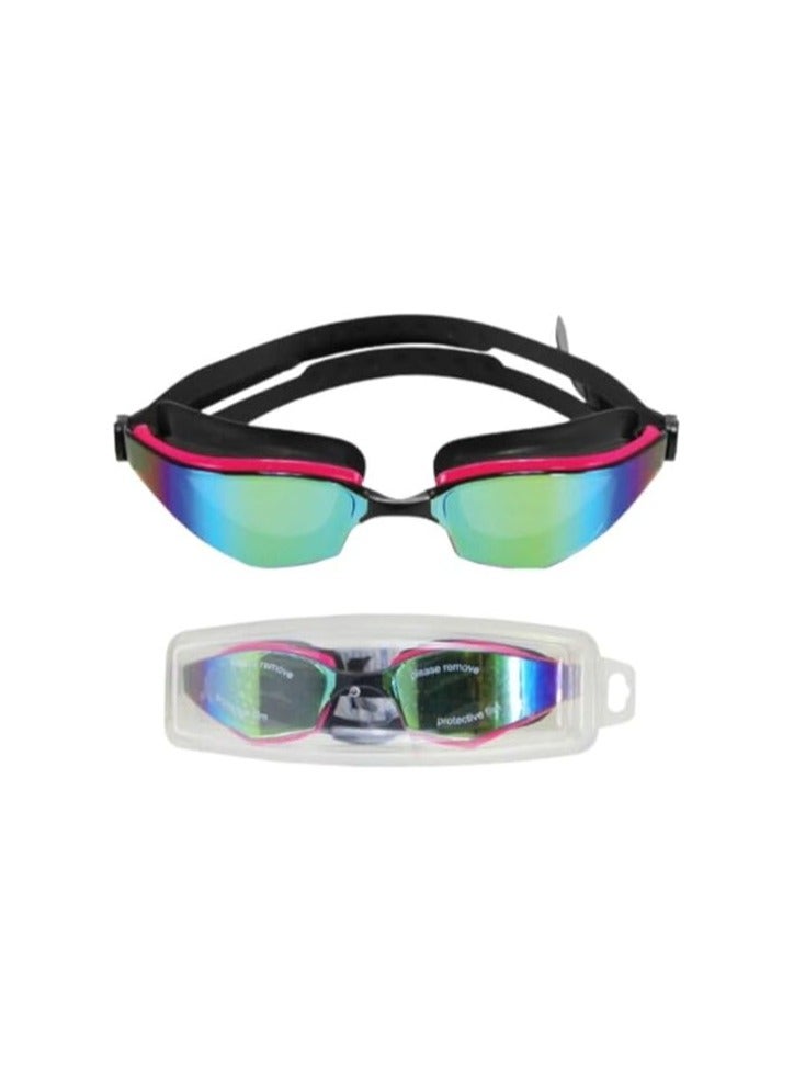 دي ام سي نظارات السباحة للبالغين، عدسات مرآة، لون أسود، G2-01