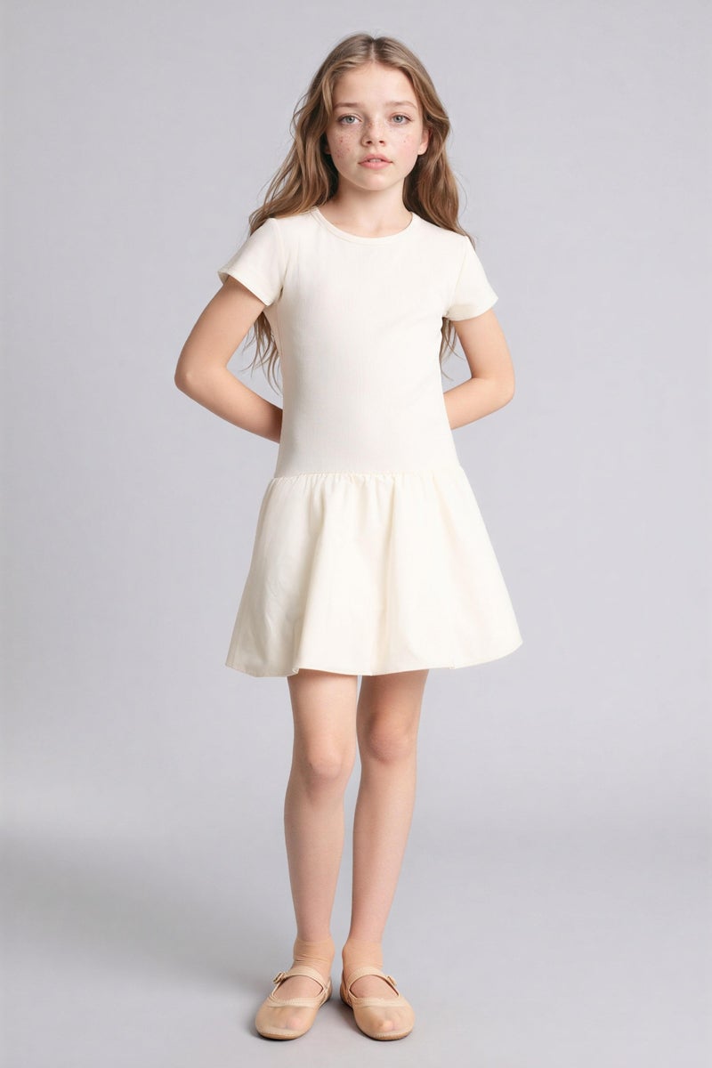 DeFacto Beige Girl Girl Half Sleeve Dress Casual - Image 1