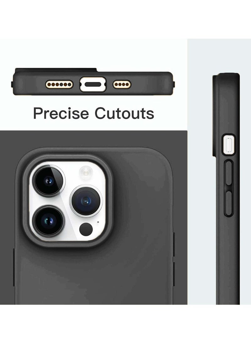 Techie غطاء خلفي ناعم من السيليكون مع بطانة داخلية من الألياف الدقيقة مغناطيسية مدمجة لهاتف Apple iPhone 15 Pro Max - أسود - Image 5