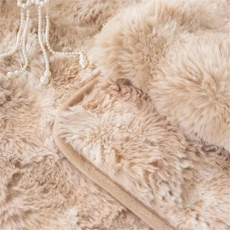Plush Couch Cover Plush Sofa Cover for Living Room Warm Winter Towel Universal Non-Slip Mat Blanket Couch Cushion Thicken Rabbit(Coffee,110x210cm 1pc) - Image 3