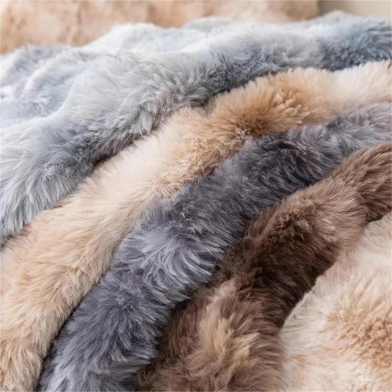 Plush Couch Cover Plush Sofa Cover for Living Room Warm Winter Towel Universal Non-Slip Mat Blanket Couch Cushion Thicken Rabbit(Coffee,110x210cm 1pc) - Image 4