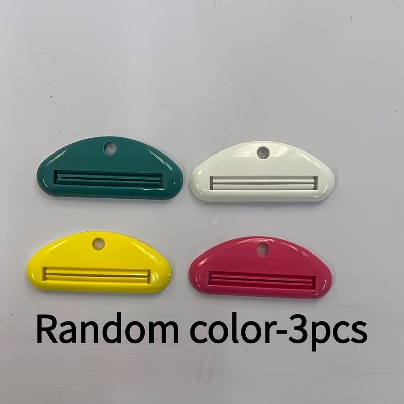 Pack Of 3 Mixed Color Toothpaste Squeezers Hand Cream And Facial Cleanser Universal Clips Effort Saving Squeezing Tool For Home Bathroom Use - Image 1