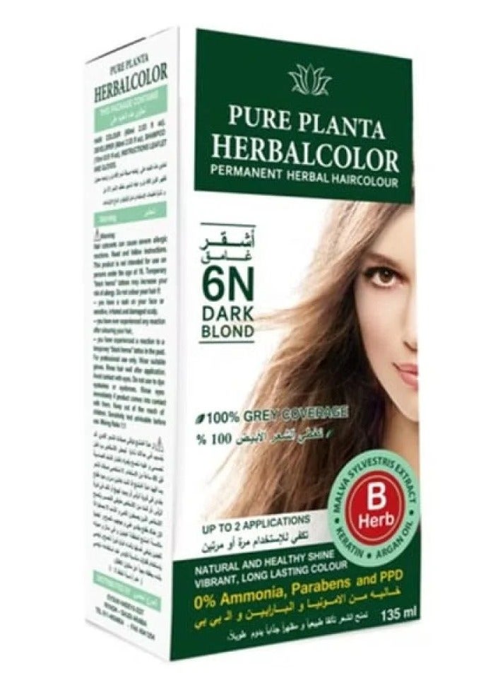 بيور بلانتا صبغة الشعر الدائمة من الأعشاب 6ان أشقر داكن 135ملليلتر - Image 1