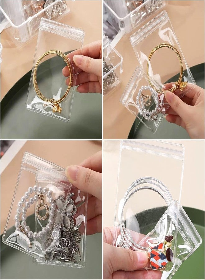 Nibbler 15 Pcs Jewellery Organiser Storage Pouches Clear Zip Lock Cover for Rings, Earrings, Necklace, Transparent, Polyvinyl Chloride PVC (15 Medium) - Image 4