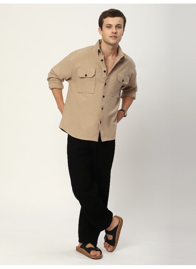Beyoung Khaki Recycled Flannel Shirt  - Image 3