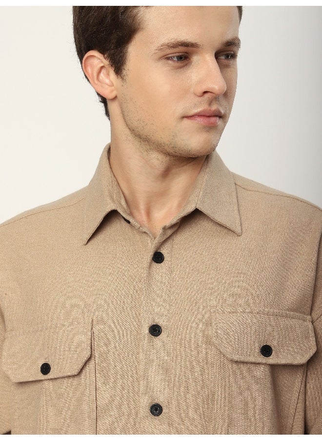 Beyoung Khaki Recycled Flannel Shirt  - Image 5
