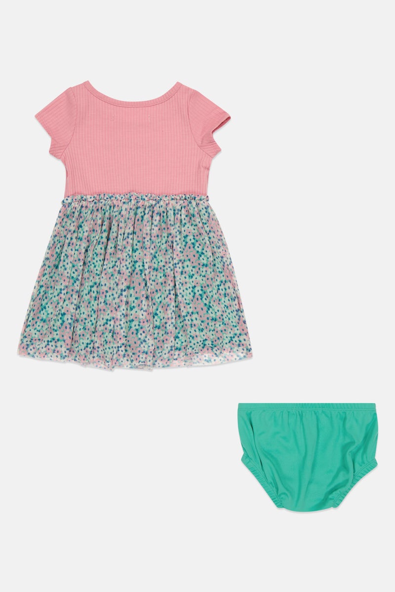 Young Hearts Toddlers Girl 2Pcs Dress And Panty Set, Multicolor - Image 2