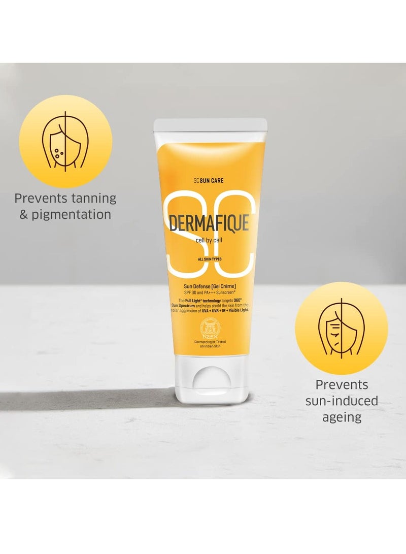 Dermafique Sun Defense Gel Crème 50g, for All Skin Types, 360 degree Sun Spectrum Protection, for Men and Women - Image 3