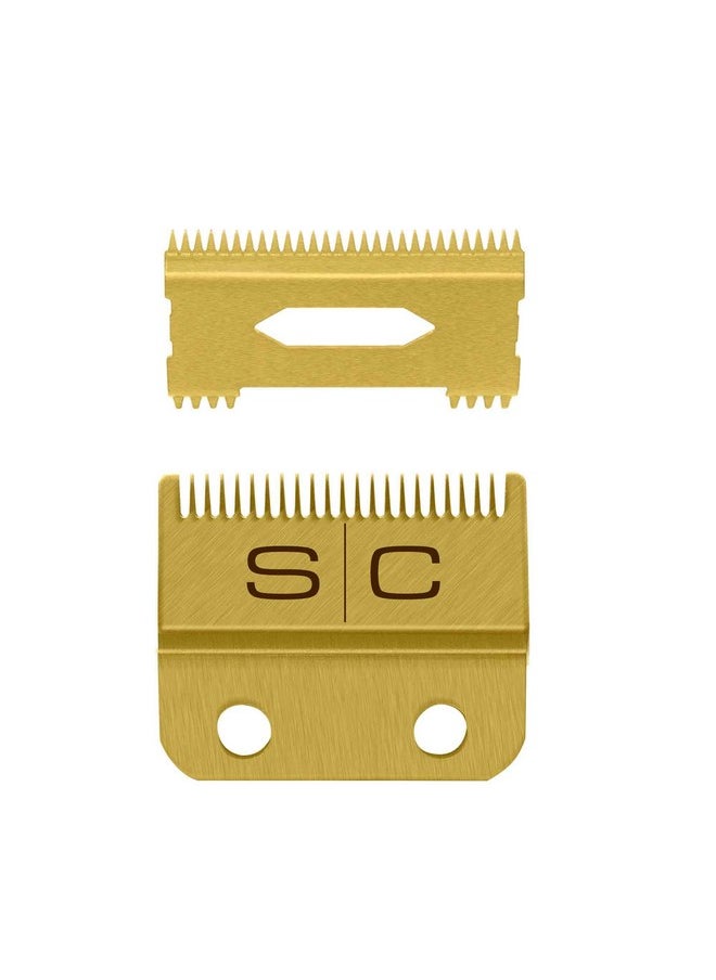 Stylecraft Stylecraft Replacement Fixed Gold Titanium Fade Hair Clipper Blade with Moving Gold Titanium Slim Deep Tooth Cutter Set  - Image 1