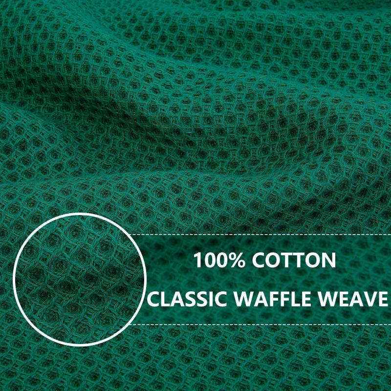 Homaxy 100% Cotton Waffle Weave Kitchen Dish Cloths, Ultra Soft Absorbent Quick Drying Dish Towels, 12 x 12 Inches, 6-Pack, Dark Green - Image 2