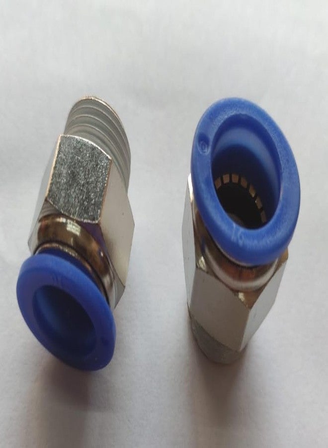CRAFTSFY 1/2" X 16 MM OD Pneumatic Push Type Male Connector Push in Joint PneumatiK Connector Quick Fittings Size: 1/2 X 16 M OD Pneumatic ConnectR Quick Connect Air Fittings Size:1/2" X 16 MM (2pc) - Image 2