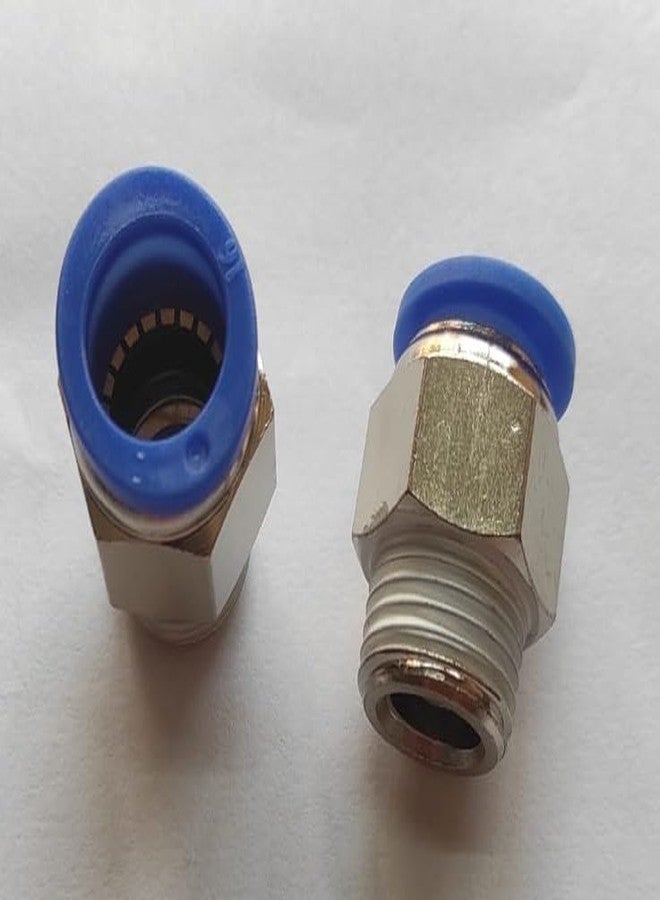 CRAFTSFY 1/2" X 16 MM OD Pneumatic Push Type Male Connector Push in Joint PneumatiK Connector Quick Fittings Size: 1/2 X 16 M OD Pneumatic ConnectR Quick Connect Air Fittings Size:1/2" X 16 MM (2pc) - Image 1