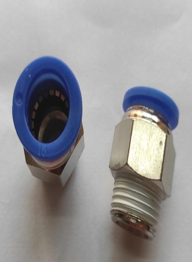 CRAFTSFY 1/2" X 16 MM OD Pneumatic Push Type Male Connector Push in Joint PneumatiK Connector Quick Fittings Size: 1/2 X 16 M OD Pneumatic ConnectR Quick Connect Air Fittings Size:1/2" X 16 MM (2pc) - Image 4