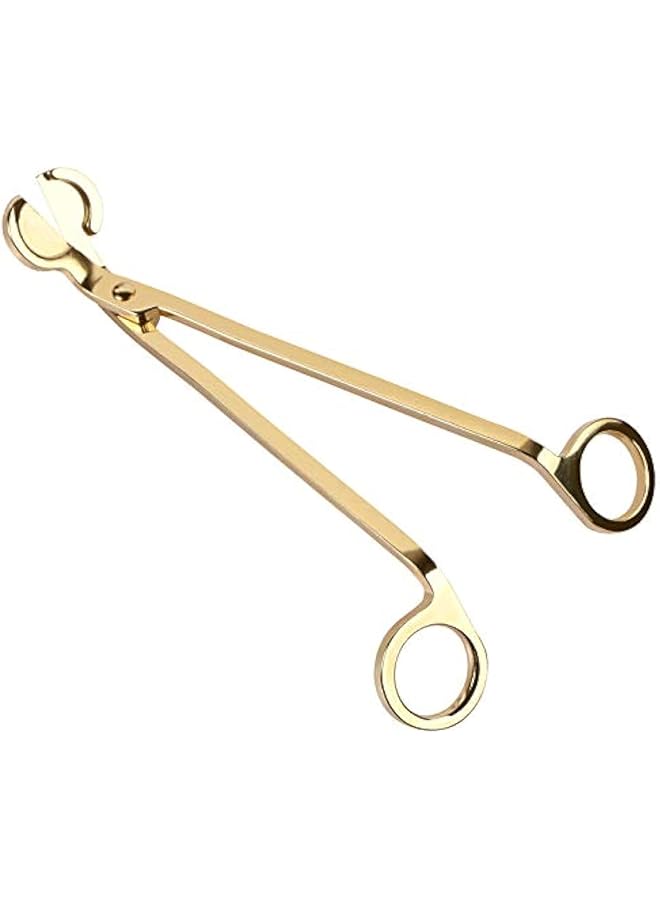 The Bros Sturdy Candle Wick Trimmer - Premium Stainless Steel Wick Cutter for Candles - Polished Candle Scissors (Gold)
