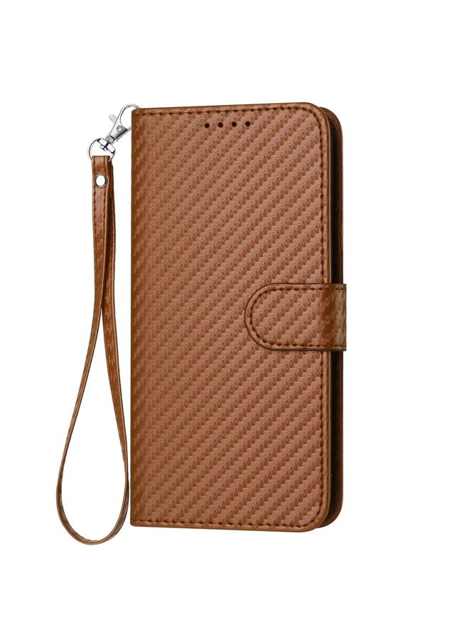 S-TOP Case For Samsung Galaxy S25 Ultra 5G YX0070 Carbon Fiber Buckle Leather Phone Case with Lanyard - Image 2