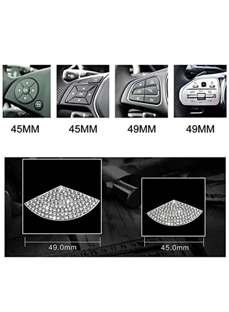 KASTWAVE Steering Wheel Logo Caps Compatible with for Benz, DIY Diamond Crystal Emblem Accessories Interior Decorations for Women, Fit for Benz C E S CLA GLA GLK Class(49mm) - Image 4