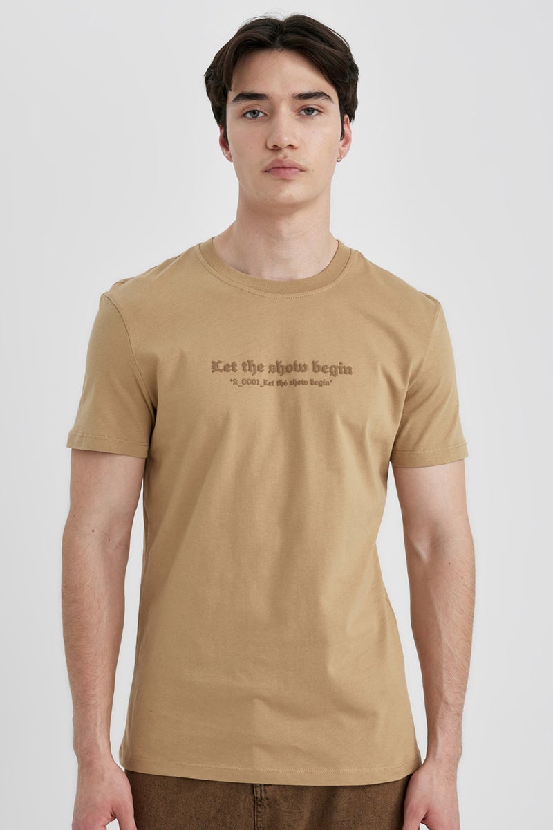 DeFacto Man Slim Fit Crew Neck Printed T Shirt - Image 1