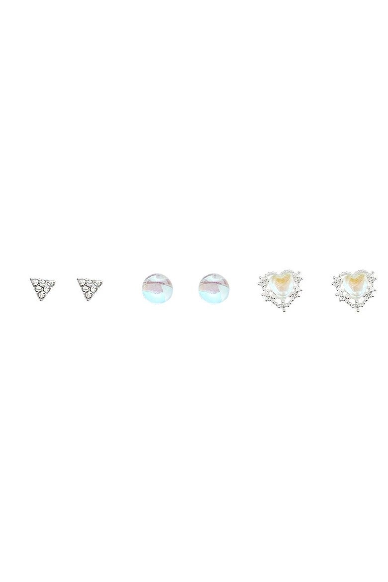 Goolsky Fairycore Heart & Star Stud Earrings Set – S925 Silver Needle, Dainty Crystal-Inlaid Earrings for Women & Girls, Dreamy Minimalist Jewelry - Image 4