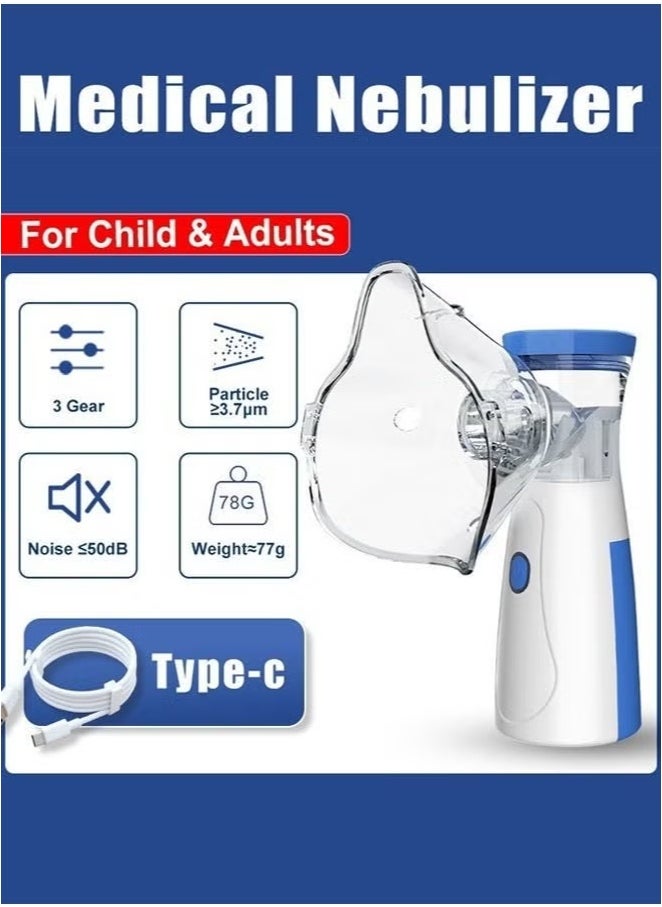 Generic Nebulizers USB Rechargeable Portable Nebulizer Machine for Adults and Children Ultrasonic Mesh Inhalators with Masks and Mouthpieces for Home and Travel Use  - Image 5