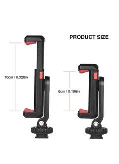 Y&D Cell Phone Tripod Mount Adapter Holder with 2 Cold Shoe Camera Hot 360 Adjustable Rubber Pad Clip for iPhone Samsung Video Live Streaming Vlogging Rig  - Image 5