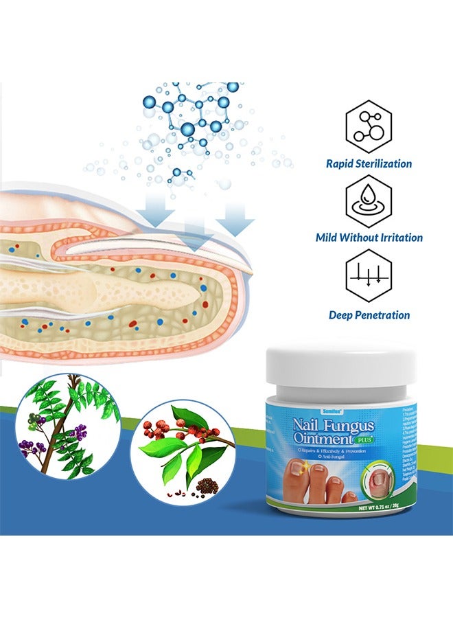 سوميفون مرهم فطريات الأظافر ، كريم إصلاح الأظافر المضادة للمواد الضارة إصلاح إصبع القدم العناية بالأظافر مثالية للاستخدام المنزلي للرجال والنساء - Image 3