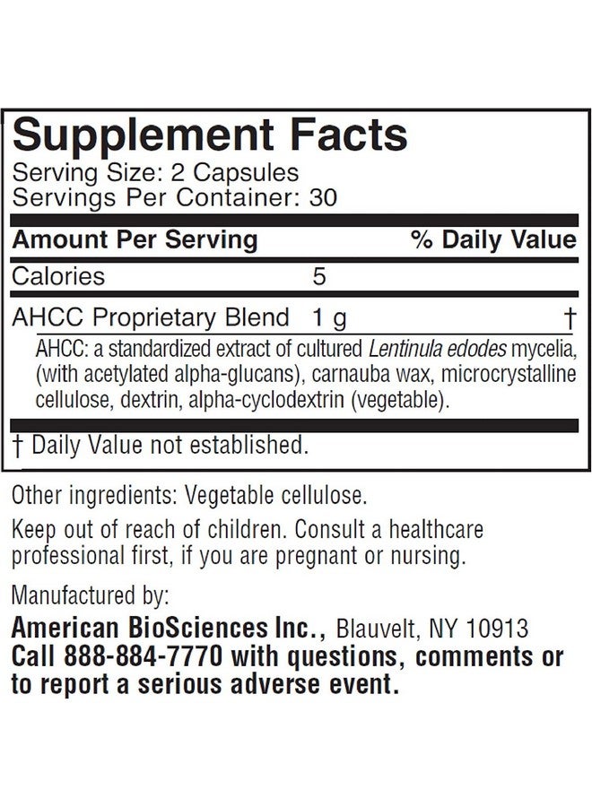 أمريكان بيوساينسيز مستخلص فطر AHCC من American BioSciences ImmPower، لدعم الجهاز المناعي - مكمل غذائي لدعم المناعة للبالغين - يدعم وظيفة السيتوكين - 60 كبسولة نباتية، 500 ملغ/كبسولة - Image 2