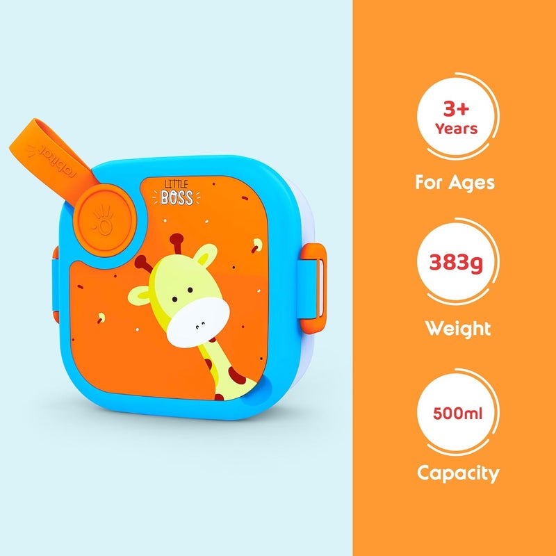 Rabitat rabitat Stainless Steel Lunch Box with Spoon - 2 Years Brand Warranty | Tiffin Box for Kids | Steel Lunch Box for School Girls and Boys | LUNCHMATE Mini Little Boss 500 ml  - Image 2